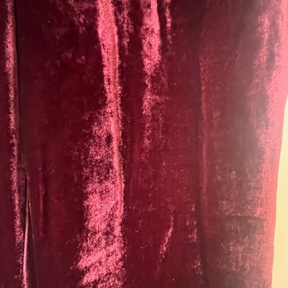 NWT Marella Burgundy Crushed Velvet Wide Leg Pants Sz 10 Quiet Luxury Designer - Picture 4 of 13